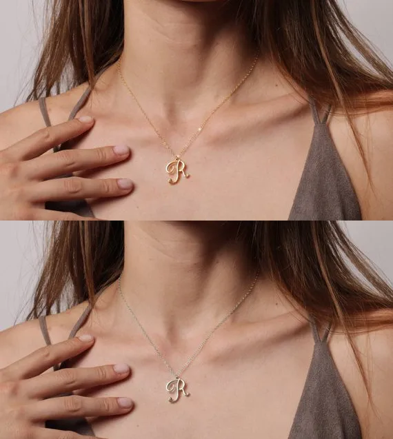 Letter Necklace Letter I Name Letter 