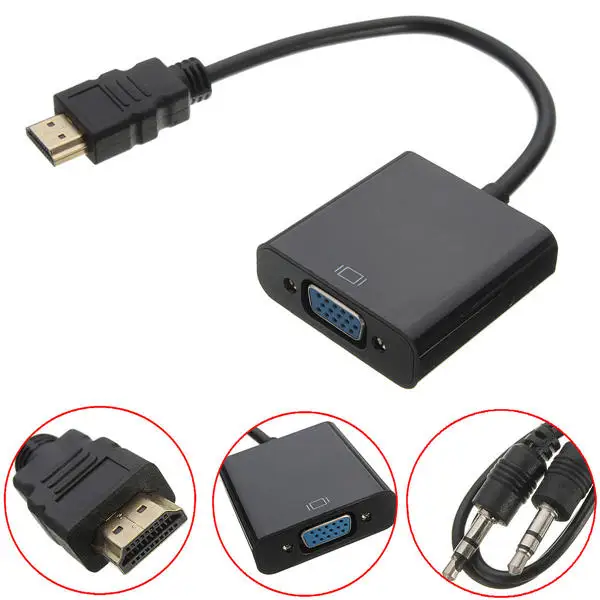 HDMI к VGA Кабель-адаптер HDMI к VGA конвертер адаптер для PS3 PS4 ноутбука ТВ коробка HDTV XBOX поддержка 1080P с аудио кабелем