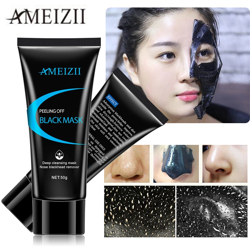AMEIZII черная маска для лица, очиститель пилинг, маска для всасывания угрей, лечение акне, глубокое очищение, очищающие маски для лица