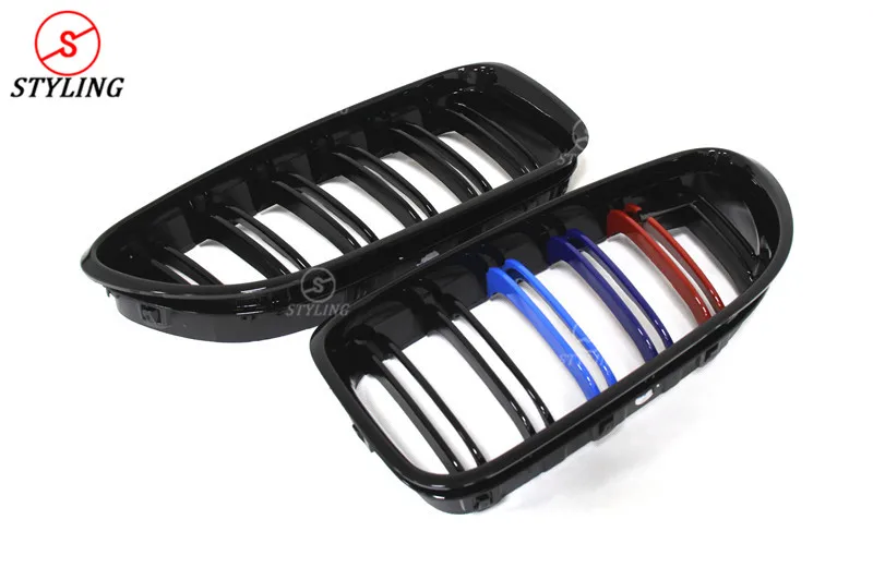 Решетка ABS для BMW F06 F12 F13 640i& M6 переднего бампера v-стиля гоночный автомобиль решетка черный глянец 2012 2013 - Цвет: ABS Dual Three Color