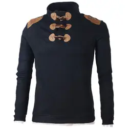 FeiTong Кофты для мужчин бренд s толстовки уличная Осень Зима Повседневное чокер с кнопками с длинным рукавом Джерси рубашка