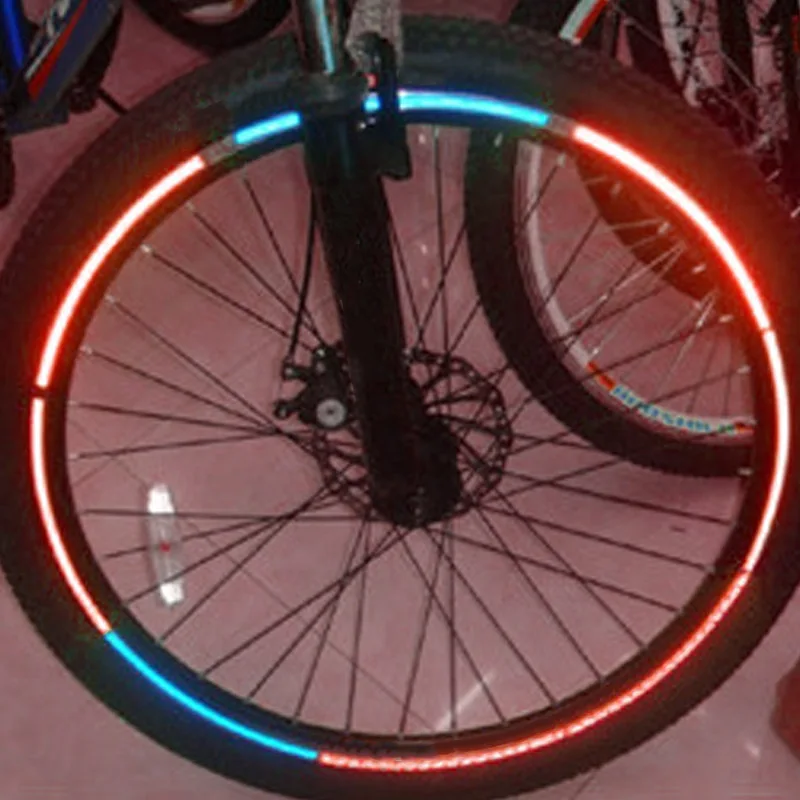 8 unids/pack pegatinas reflectantes MTB bicicleta pegatina ciclismo rueda borde reflectante pegatinas accesorios SA-8