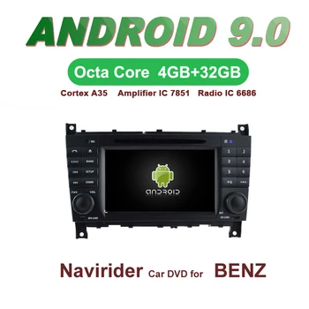 

Navirider GPS Android 9.0 bluetooth stereo 4-Core 8-Core car DVD player for BENZ C CLASS CLC W203 G Class W467 05-07 accessories