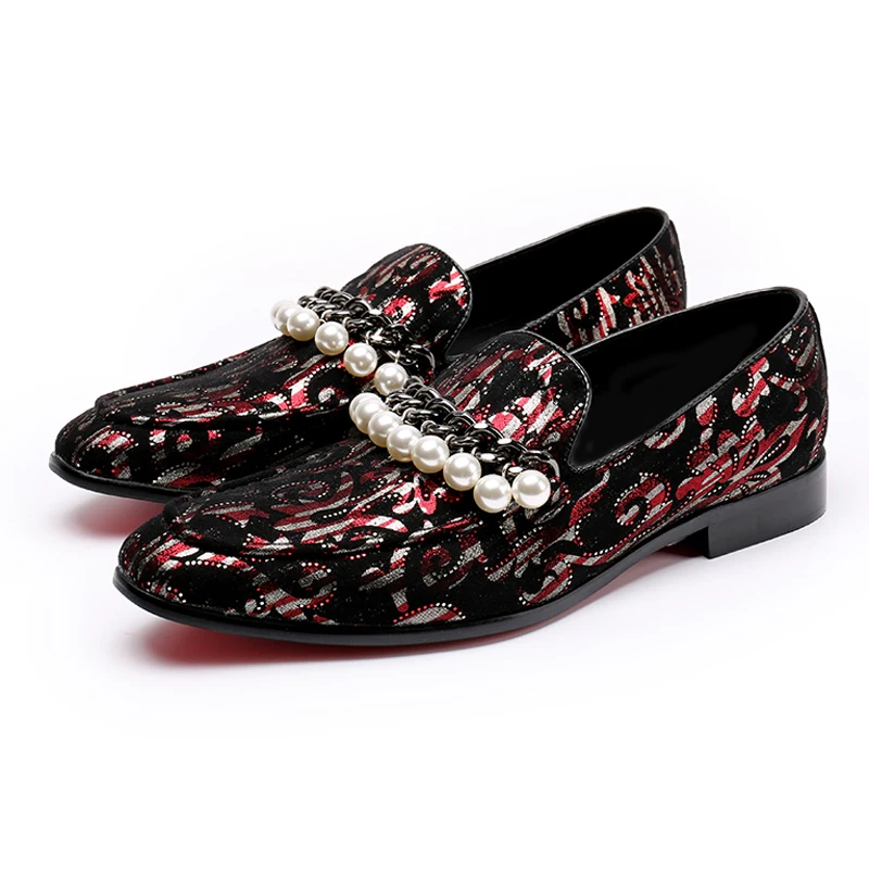 Toe Vache Homme Élégant Slip Chaussures Sport La Cuir Sl101 Perles Noce Taille Mocassins En Print Ronde Mocassin Plus De Sur Suédé Luxe Hommes X7xOz
