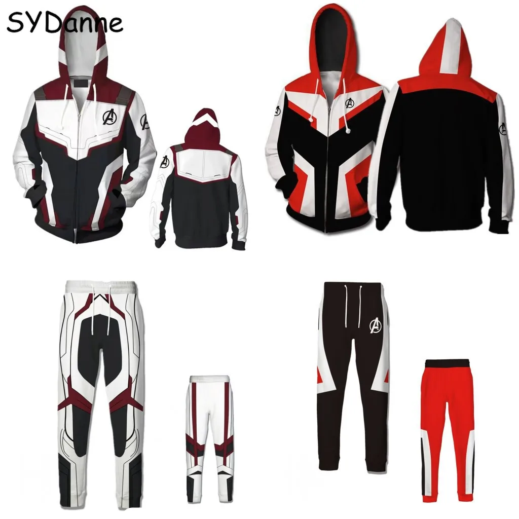 

Avengers Endgame Quantum Realm Sweatshirt Jacket Advanced Tech Hoodie Cosplay Costumes Captain America T Shirt Pants Men Women