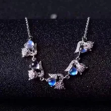 Отличающаяся хорошей устойчивостью натуральный 5 мм синий лунный камень Браслеты s925 стерлингового серебра смарт-лиса, хорошее ювелирное изделие, подарок для женщины вечерние природным драгоценным камнем