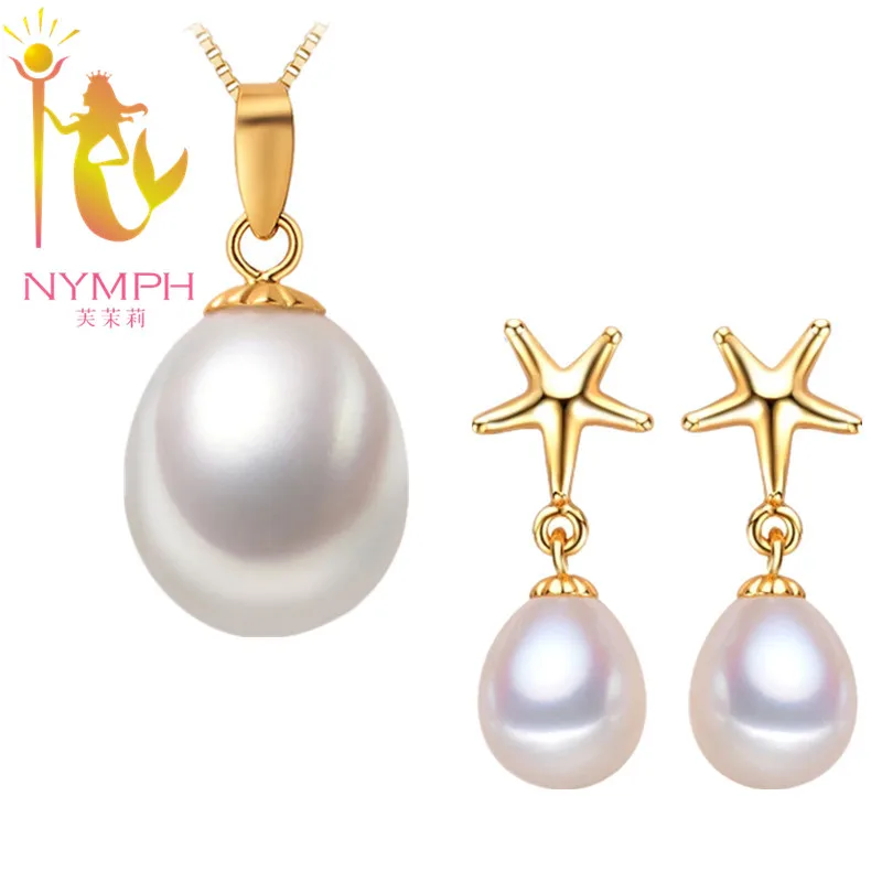

Gaga price NYMPH natural pearl jewelry sets 100% genuine freshwater pearl 925 silver jewelry fine gift for women [tc1019]