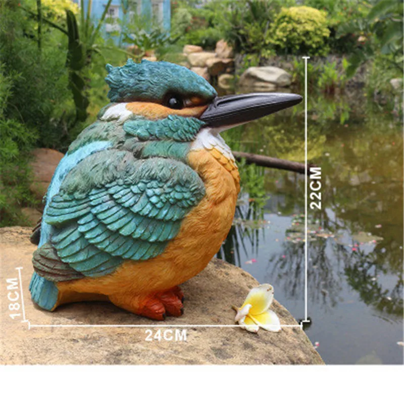 Любителей зимородок Имитационные птицы животных модель канифоль Художественная Скульптура сад художественные декорации G1065