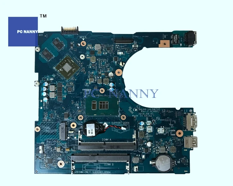 

PCNANNY Mainboard 0YP25 00YP25 BAL60 LA-D871P for Dell inspiron 14-5468 5566 w/ i5-7200U 2G "GRADE A" laptop motherboard