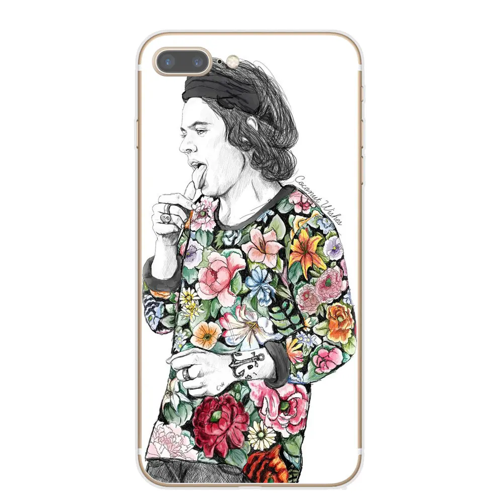 One Direction Harry Styles, розовые цветы, мягкие ТПУ чехлы для телефонов, чехол для iPhone 1 Pro X XR XS Max 8 7 6 6S Plus 5S SE, задняя крышка - Цвет: T0220