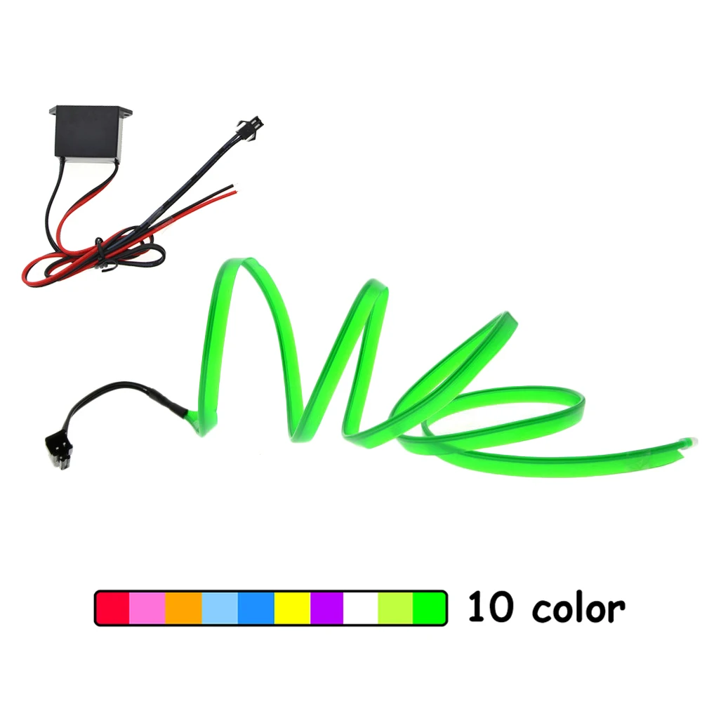 

EL Wire 6mm Sewing Edge Neon Car Lights Glowing Strobing Electroluminescent Halloween Christmas Party Decor Led strip Light