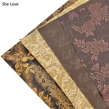 She Love A3 42x30cm Tela de cuero sintético con estampado de flores Vintage para manualidades de ropa, artesanías, arcos, Material