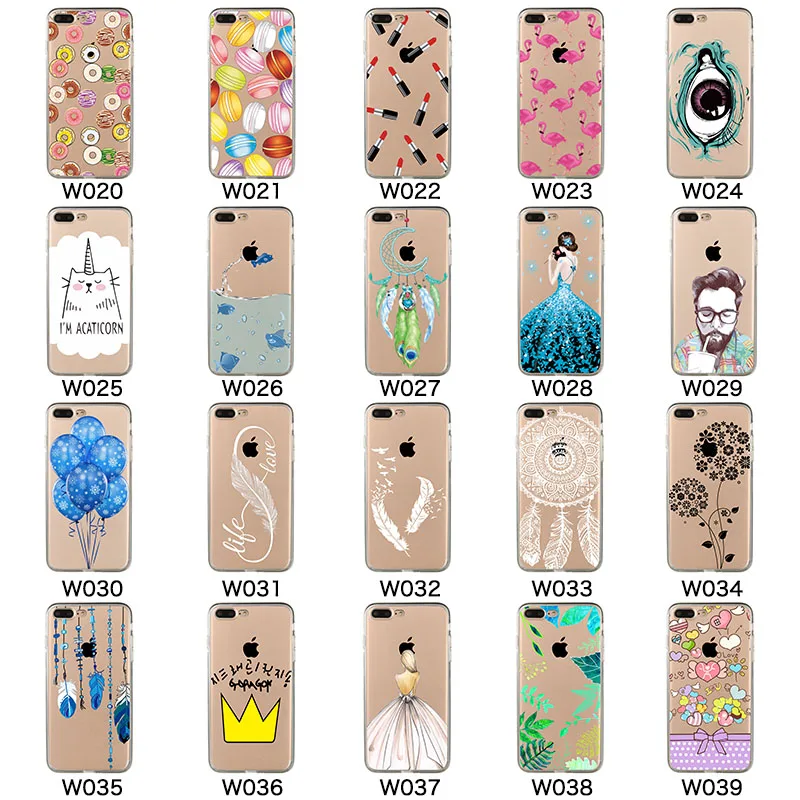 Case For iphone 6s plus iphone Case Silicone Printing Ultra-Thin Transparent Soft TPU Cell Phone Cases For iPhone 6S Cover