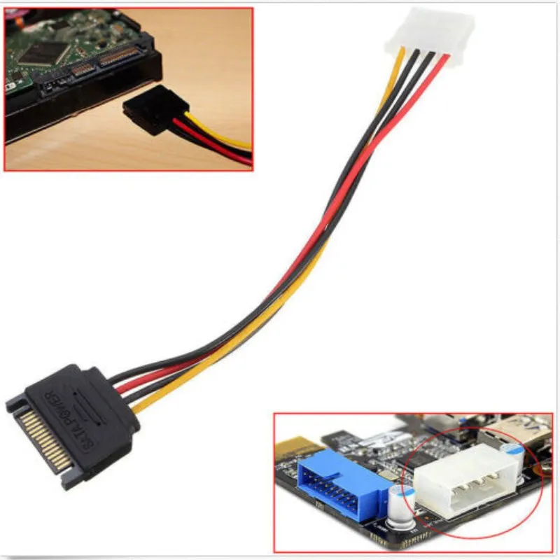 100 шт. Кабель адаптер для жесткого диска|sata male|hard drive cable4 pin molex |