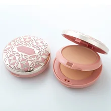 Полупрозрачная компактная прессованная пудра, палитра для контура лица, мягкая финишная пудра, корректор для макияжа лица, хайлайтер, Палитра 2 в 1