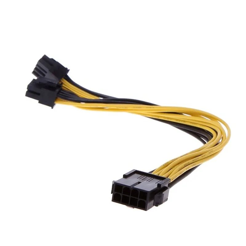 1 قطعة 25 سنتيمتر PC امدادات الطاقة ، PCI-E بكيي 8 P الإناث إلى 2 المزدوج ميناء 8Pin 6 + 2 P الذكور GPU الرسومات كابل الطاقة- m25
