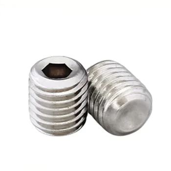 

20 pcs DIN913 M2 M2.5 M3 M4 M5 M6 M8 M10 M12 M16 304 Stainless Steel Grub Screws Flat Point Hexagon Socket Set Screws