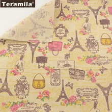 С цветочным принтом teramila Текстиль для дома из хлопка и льна Ткань Вышивание Материал tissu скатерть Подушка сумка Шторы Подушка