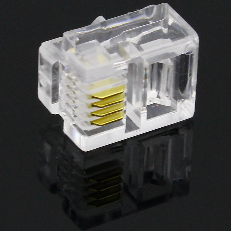 100pc 4P4C 4  4  RJ10 ȭ ⷯ ÷ , RJ10 ڵ Ŀ