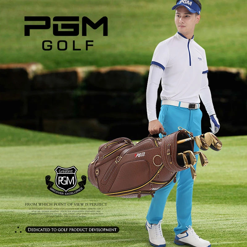 Брендовая стандартная сумка для гольфа Pgm для женщин и мужчин, водонепроницаемая прочная сумка для гольфа из искусственной кожи, многофункциональная сумка для гольфа D0083