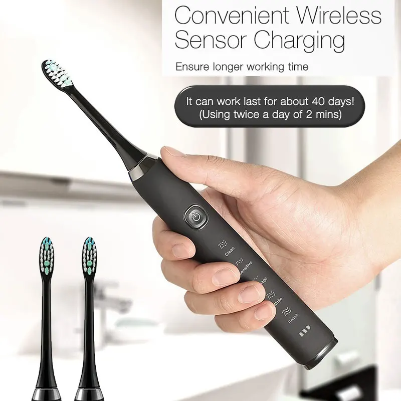 

Electric Toothbrush Ultrasonic Toothbrush Intelligent Toothbrush Dental Care Dentist Portable Comfortable 2 Colors ABS
