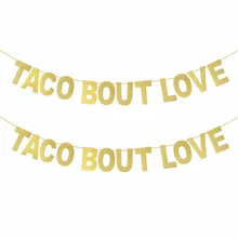 Эй Забавный 1 Набор Taco бой любовь баннер блестящая бумага золотые