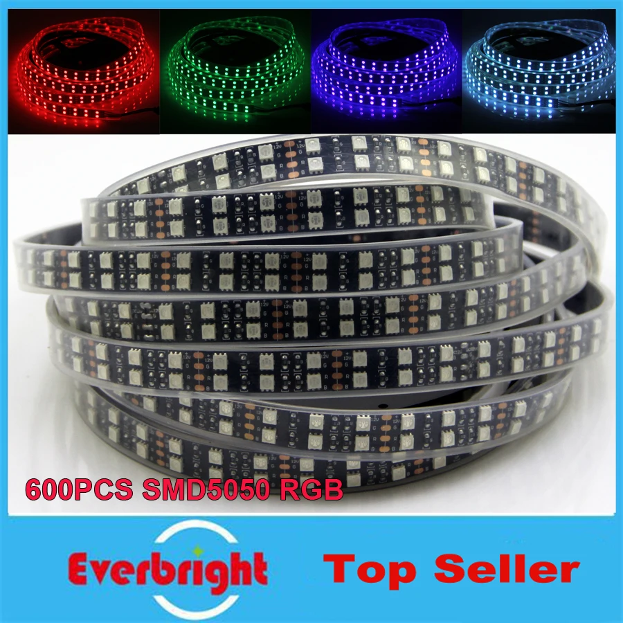 Новая Черная Светодиодная лента PCB RGB 5050 двухрядная черная печатная плата IP67