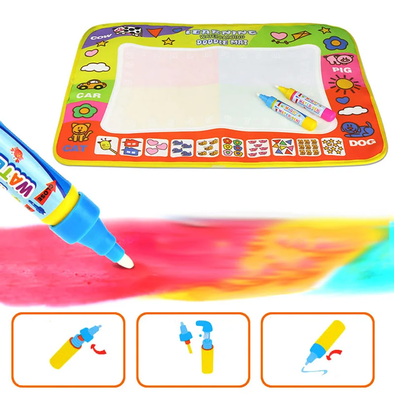 Дети каракули коврик доска Вода Аква Живопись Рисунок Большой написание волшебная игрушка M09
