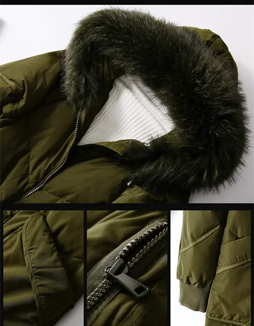 Women Winter Down Jacket Overknee Long Padded Parkas Hooded Real Fur Collar Loose Down Coats Korean Women 2018 Big Pockets AS016 (16)