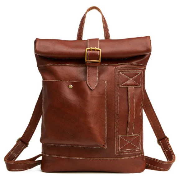 New Genuine Leather Men Bag Fashion Casual Backpack Large Capacity Men's cow Leather Travel Bag New Genuine Leather Men Bag Fashion Casual Backpack Large Capacity Men's cow Leather Travel Bag