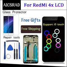 Digitalizador touchscreen para xiaomi redmi 4x, peça de substituição com moldura para redmi 4x pro prime 5.0 polegadas polegadas