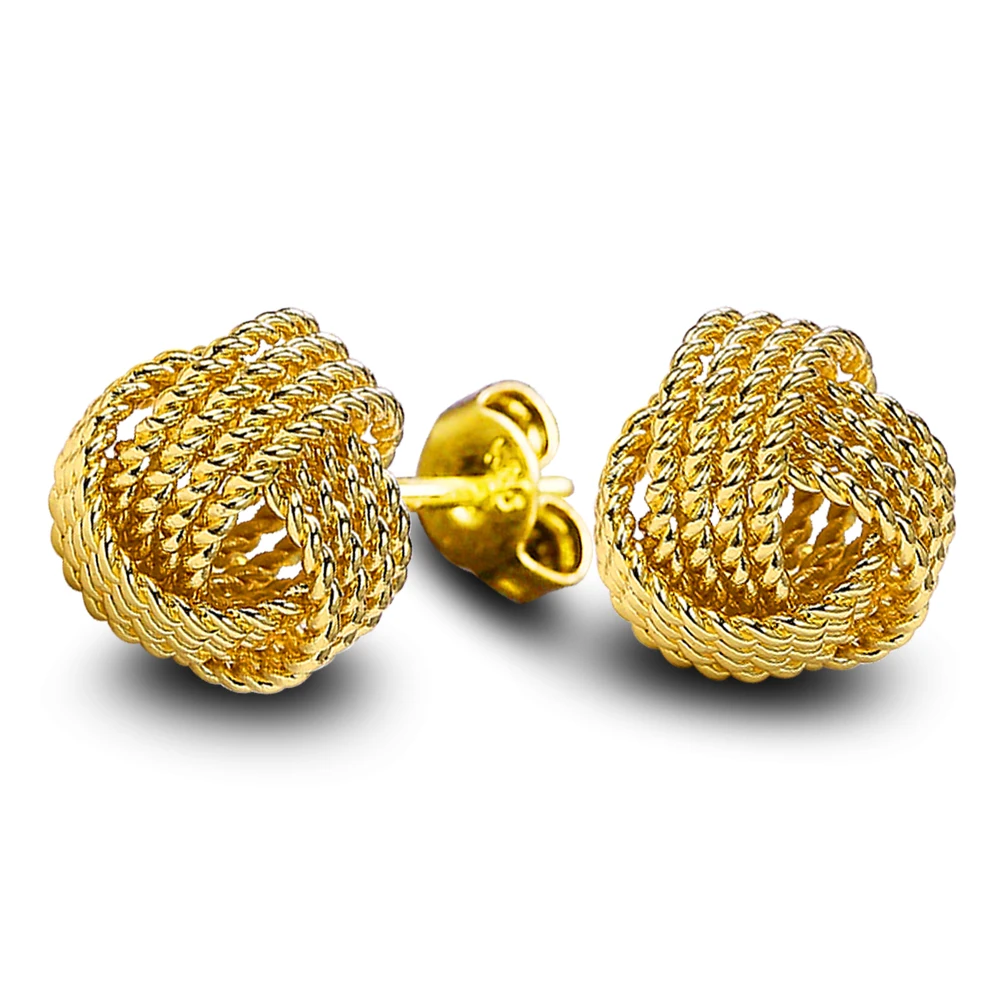 

Fashion Braided Earring Gold Color Stud Earrings for Women Brincos Silver Color Earings Pendients