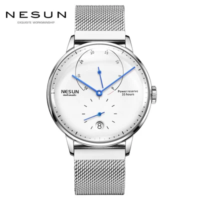 Роскошные Брендовые Часы для мужчин Nesun автоматические механические мужские часы сапфир relogio masculino из натуральной кожи ремешок часы N9603-2 - Цвет: Item 7