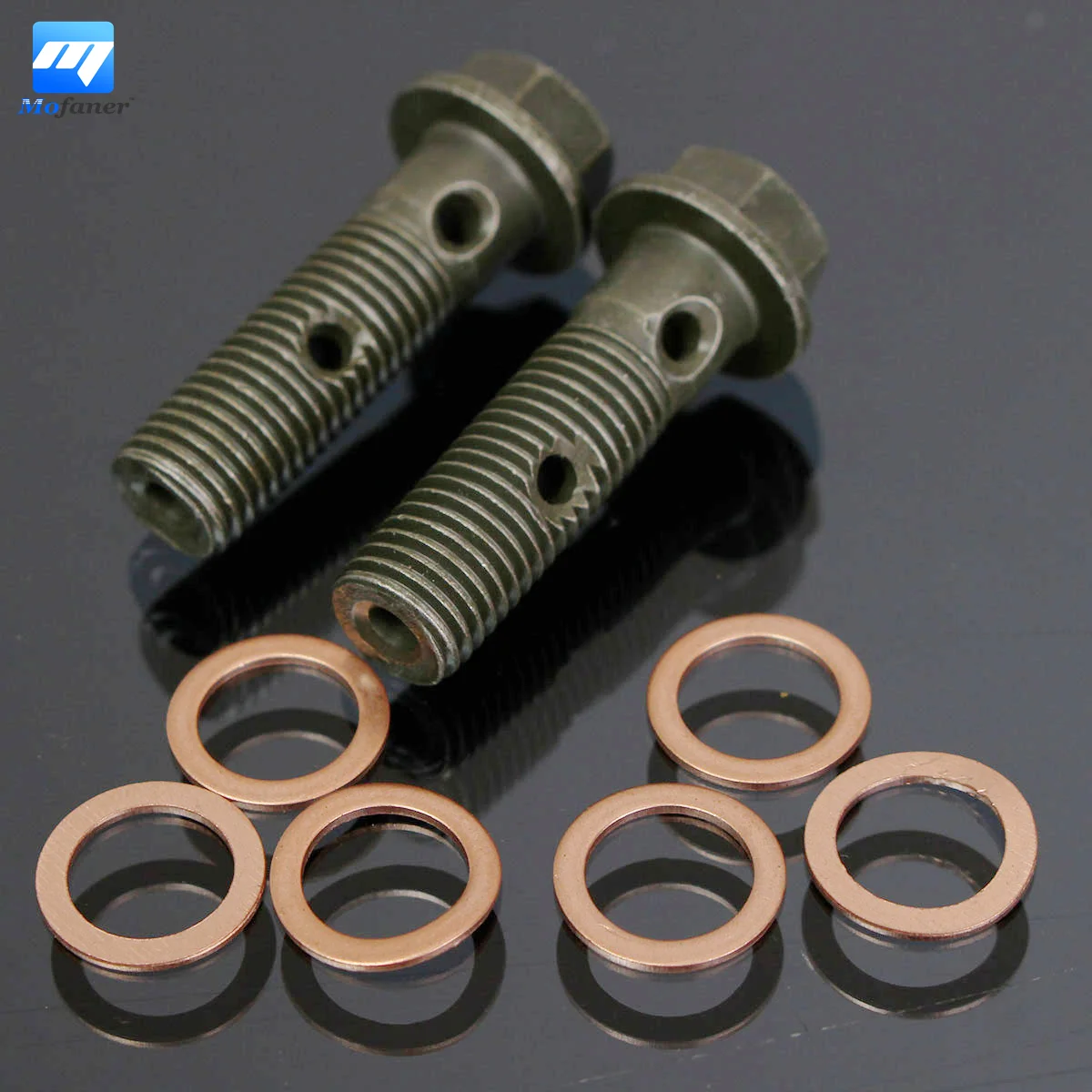 2 set M10x1.25 Motorcycle Brake Stainless Double Banjo Bolt For Honda