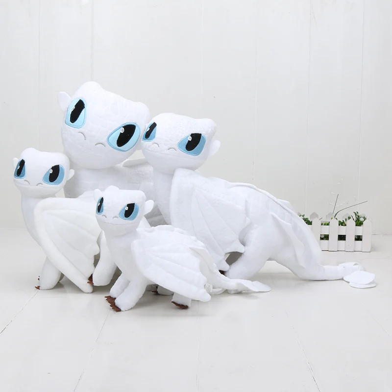 

White Toothless Plush Doll How to Train Your Dragon 3 Plush Toy White Dragon Light Fury Soft plush Doll Stuffed toys