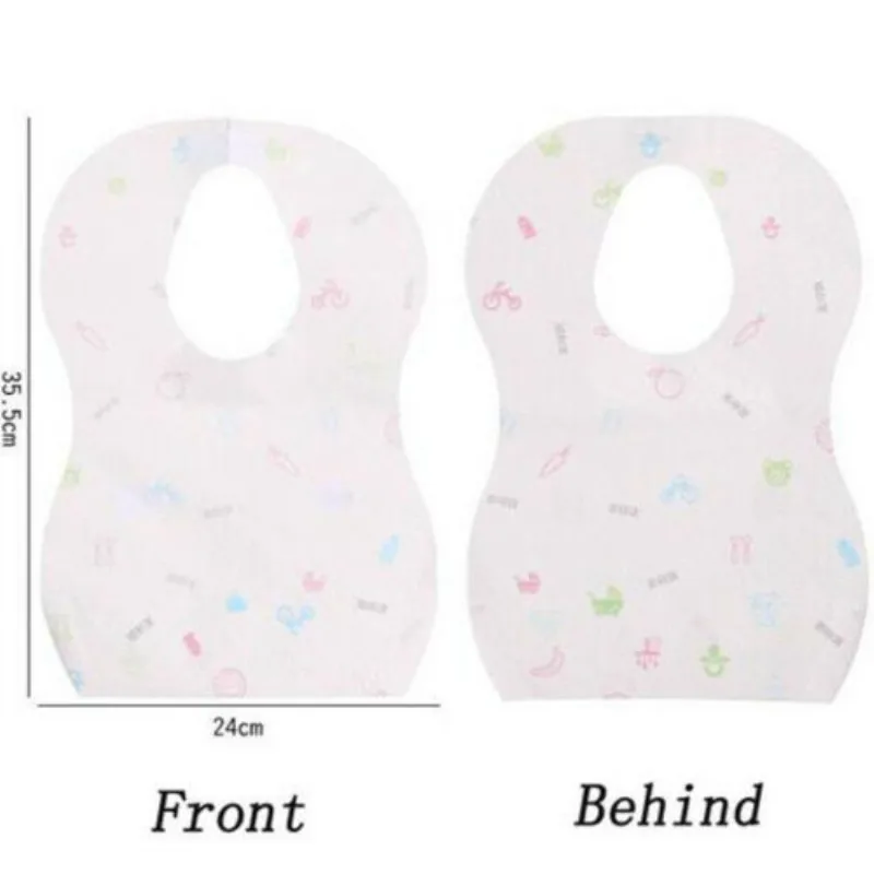 

2019 Convenient Fast Worry-Free Cartoon Printed 10 Disposable Baby Kid Bibs