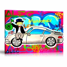 Ák Monopolys ama mi Porsche Rosa HD pared arte lienzo póster impresión pintura decorativa de lienzo para la Oficina sala de estar decoración del hogar