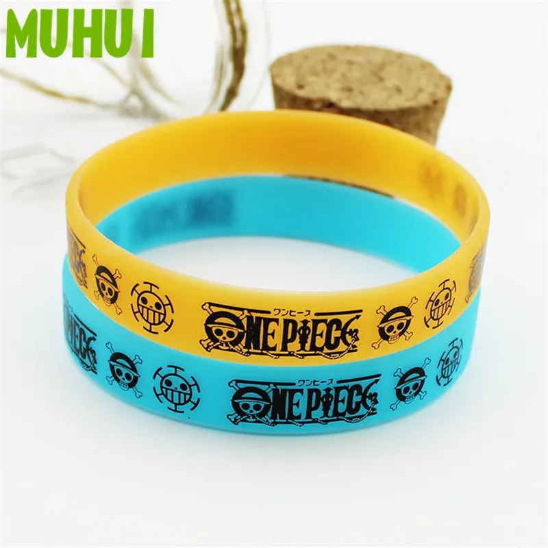 

2 Colors Anime One Piece Luffy Silicone Bracelet Men Women High Quality Hologram Bracelets Jewelry Wholesale