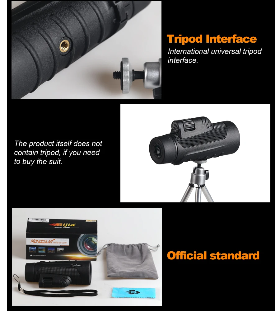 Telescópio de Visão Qualidade para a Caça Monocular com Prisma Bijia Monocular Alta Potência Bak4 10x42 17 Cheap Telescópio e binóculos
