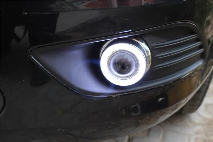 eOsuns Innovative COB angel eye led daytime running light DRL + halogen Fog Light + Projector Lens for ford focus sedan