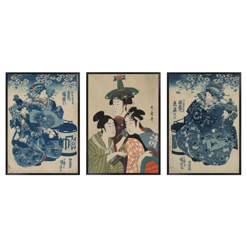 Японский Ukiyo-e красота рисунок холст живопись спа Ресторан Классическая роспись дамы Настенная картина плакат домашний декор для гостиной