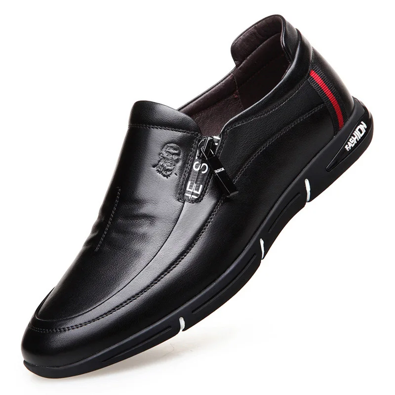 

Factory direct sales brand solid color leather men's shoes sports business casual first layer leather front lace men's shoes