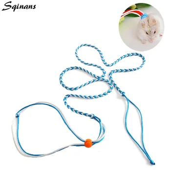 

Sqinans 1.4M/2M Adjustable Hamster Collar Leashes Braided Rope Small Animal Squirrel Hedgehog Walking Rope Small Pet Supplies