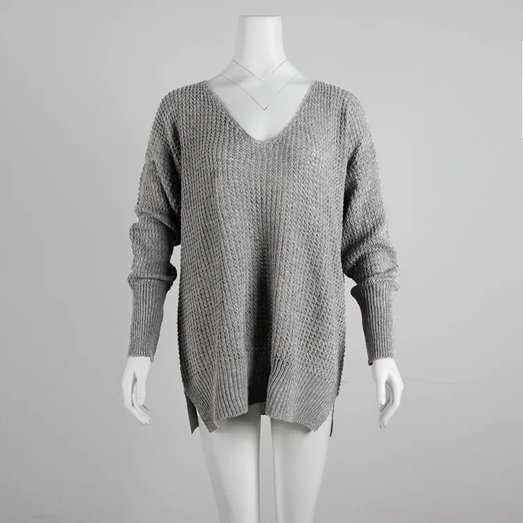 LOGAMI V Neck Womens Autumn Fashion New Sweaters Long Sleeve Loose Pullovers Women Sweater Sweaters