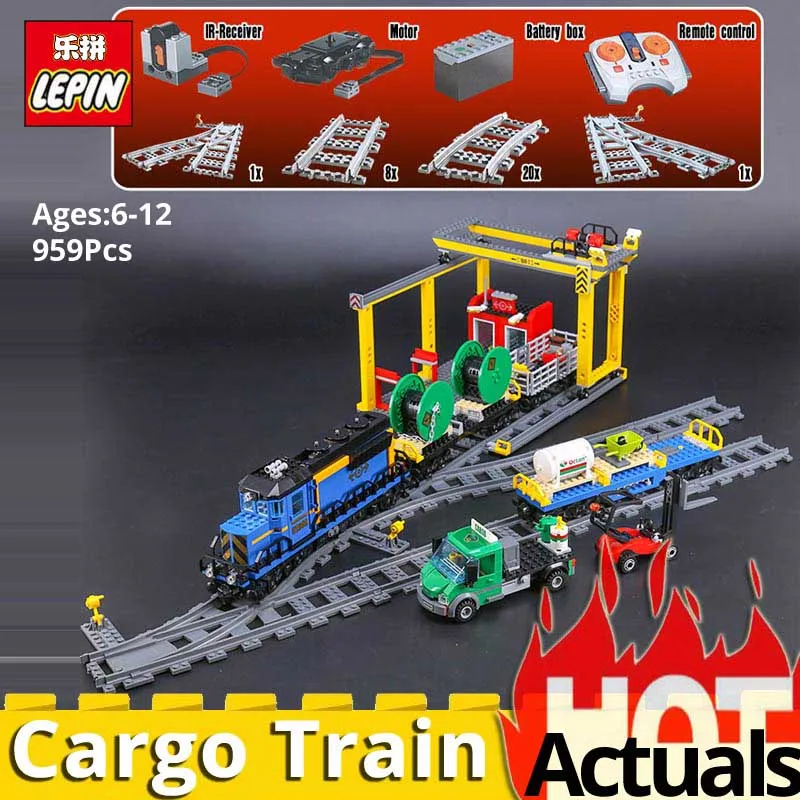 

LEPIN CITY 02008 The Cargo Train Set 959Pcs Building Blocks Bricks Children's Day Christmas Educational Gift City Series 60052