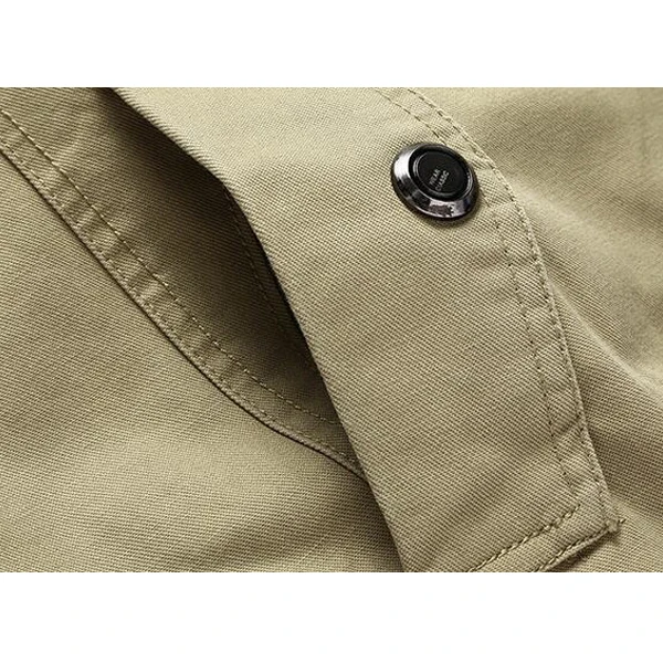 Mens Spring Autumn Stand Collar Multi Pocket Outdoor Jacket