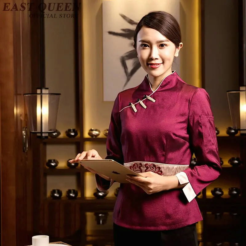 Wholease китайская столовая форма для обслуживания еды женский ресторан отель униформа Рабочая одежда L XL AA3061YQ - Цвет: 1
