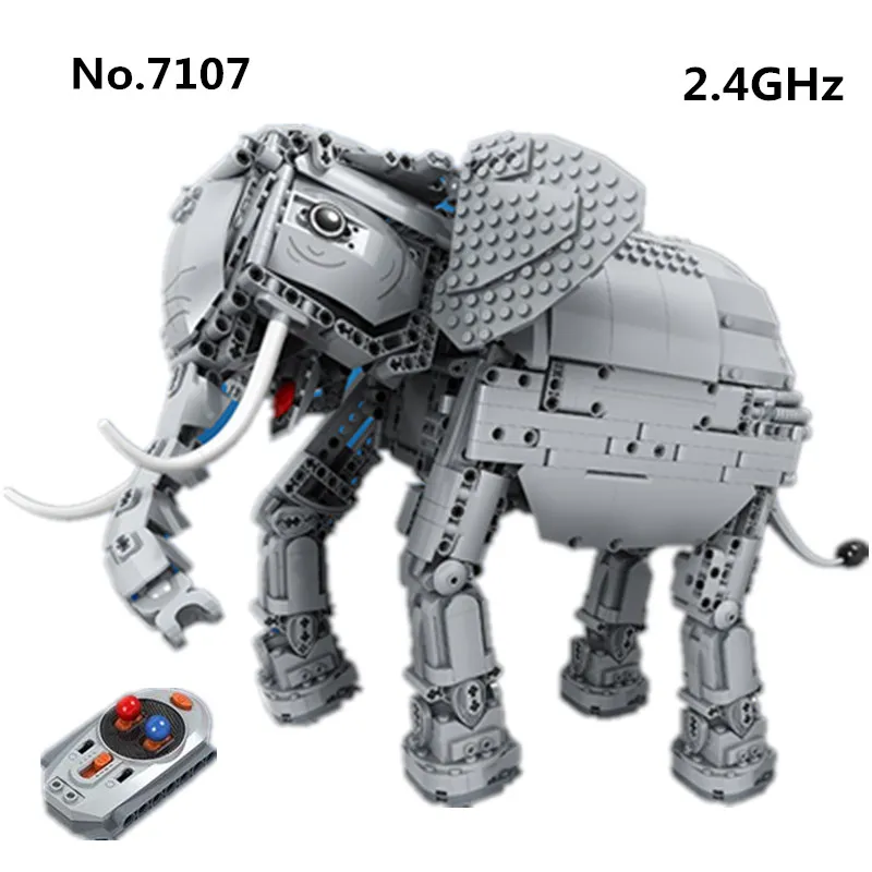 

Winner 7107 1542pcs Building Blocks RC Remote Control Elephant Creative Animal Electric Model Toys For Children Kids Gift