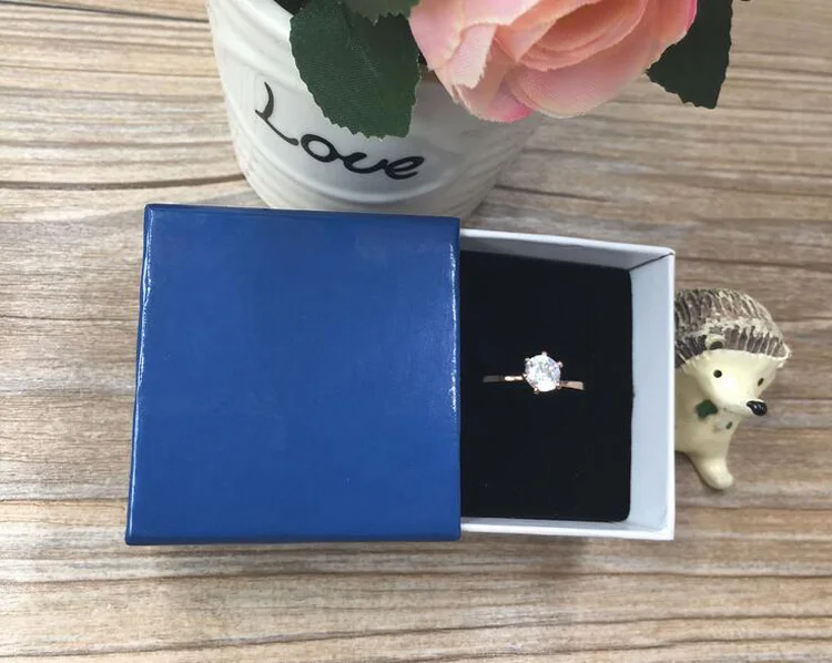 Ящик кольцо Box Розовый Jewelry упаковка для серьги 5*5*4 см оптовая продажа 90 шт./лот клиента дизайн логотипа