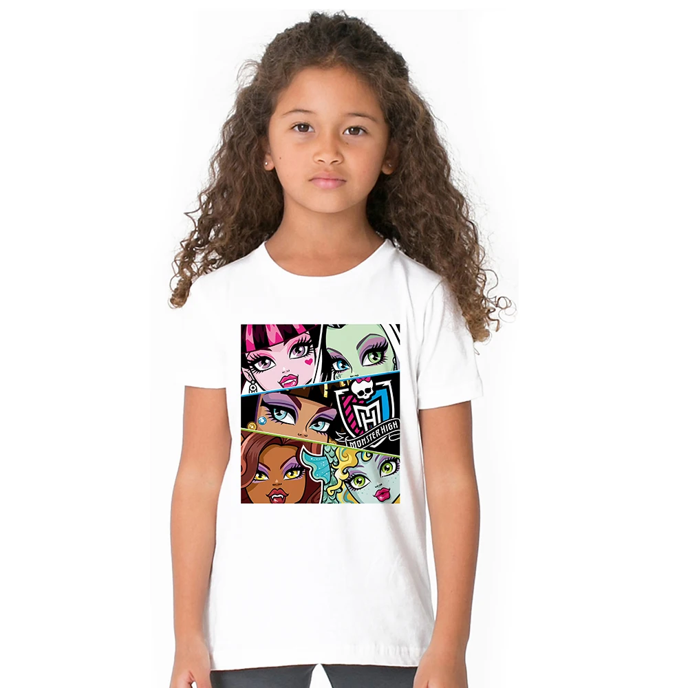 

1-12Y Girls Monster T Shirt Kids Party Monster T-shirt Girls Clothing Ever After High Tshirt Girl Clothes Tops Tees